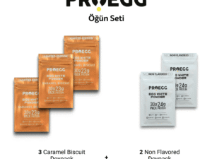 Proegg Öğün Seti 3 Karamel Bisküvi ve 2 Sade Egg White Protein
